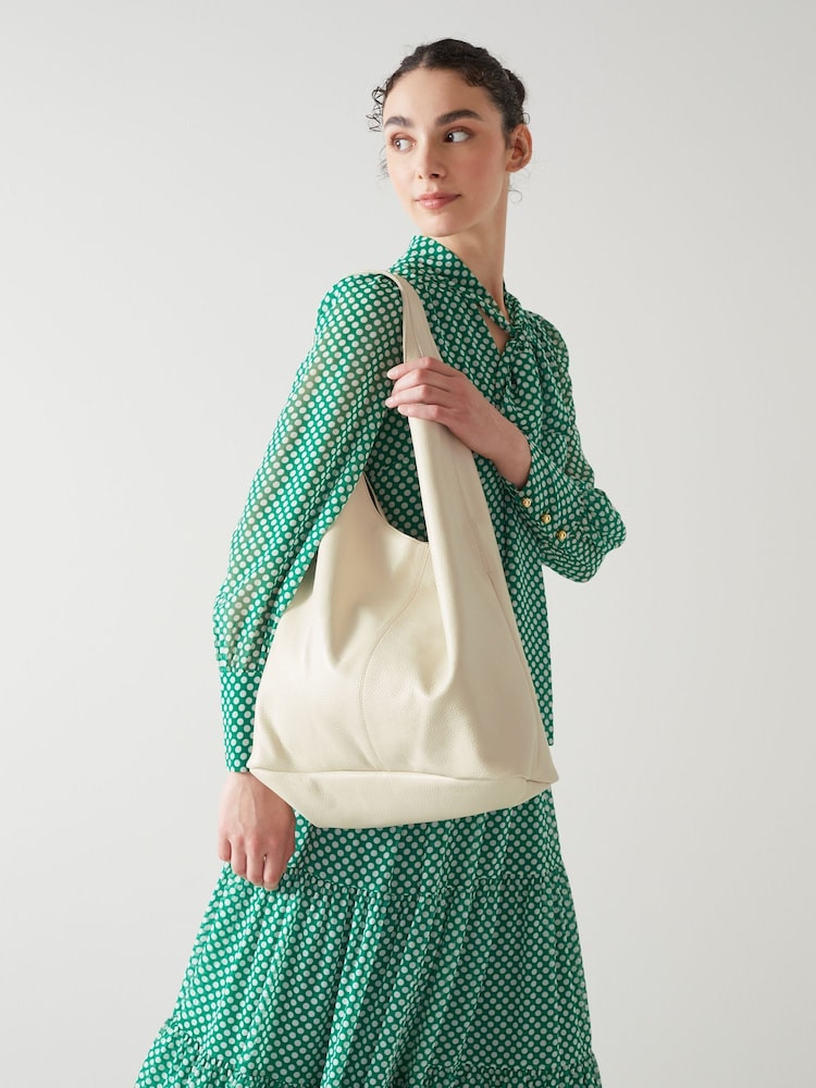 LK Bennett Natural Soula Leather Slouchy Shoulder Bag - Image 2 of 6