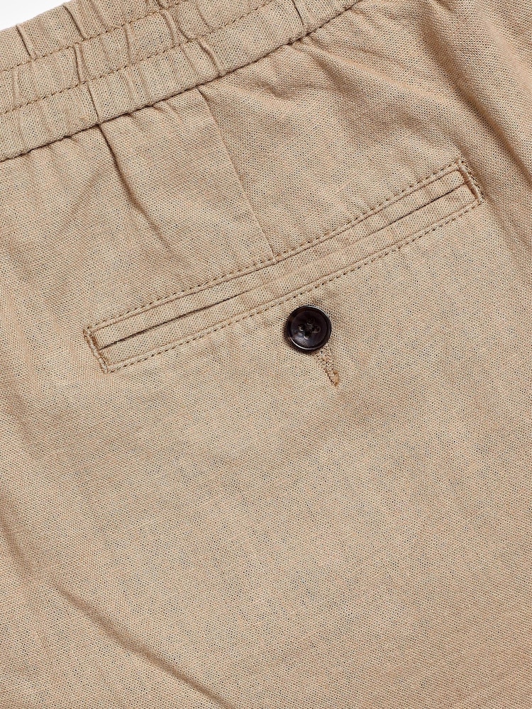Stone Drawstring Linen Blend Shorts - Image 3 of 3 Stone Drawstring Linen Blend Shorts - Image 3 of 3