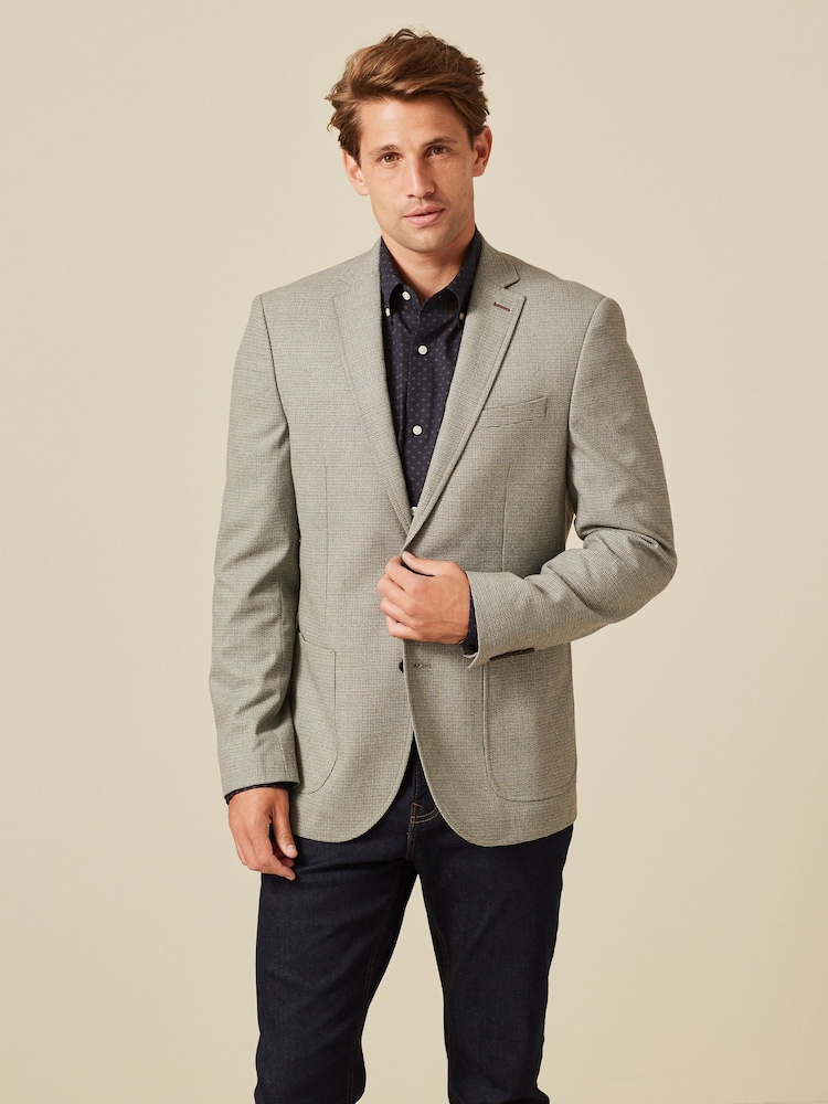 Light Grey Slim Textured Blazer - Image 1 of 9