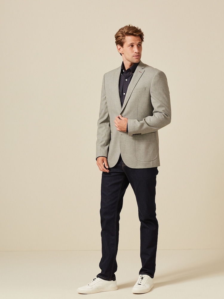 Light Grey Slim Textured Blazer - Image 2 of 9