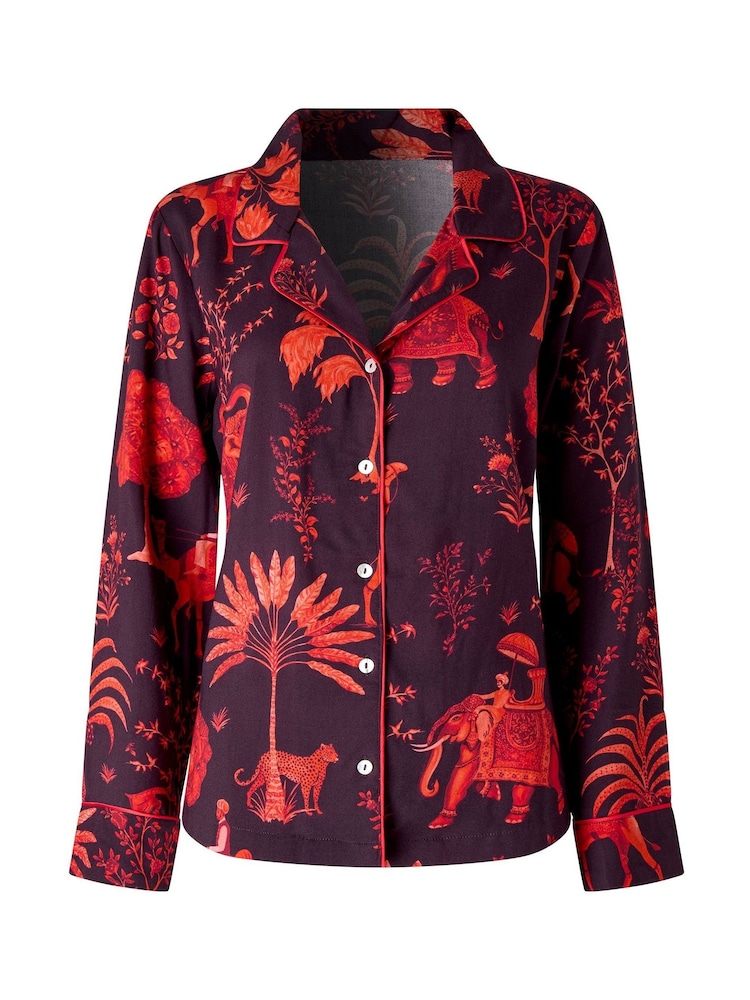Joe Browns Purple Boutique Exotic Boho Print Pyjama Top - Image 5 of 5
