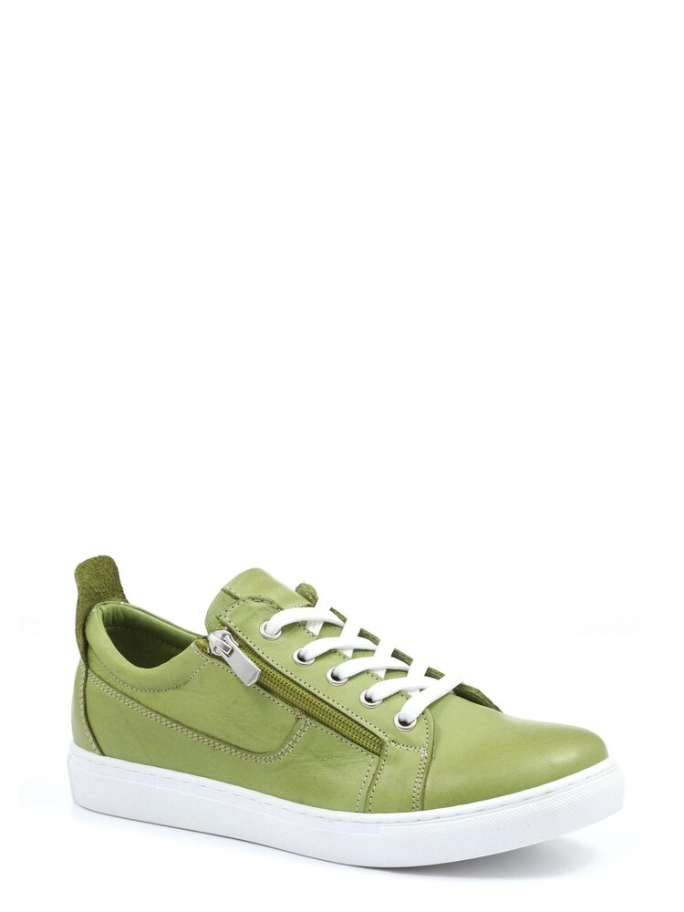 Jones Bootmaker Green Mila Lace-Up Leather Trainers - Image 2 of 5