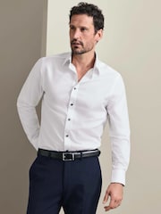 Charles Tyrwhitt White Non-Iron Twill Cutaway Slim Fit Shirt - Image 1 of 7