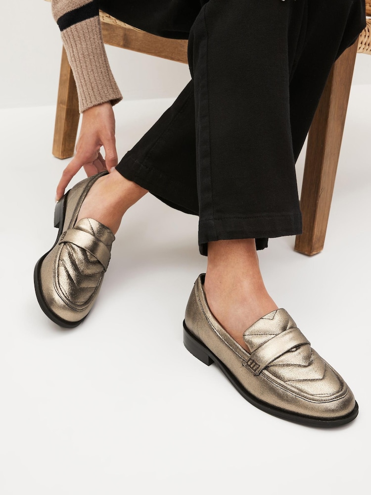 Bronze Forever Comfort® Leather Quilted Loafers - Image 1 of 7