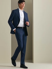 Charles Tyrwhitt Indigo Blue Slim Fit Italian Luxury Suit Jacket - Image 5 of 6
