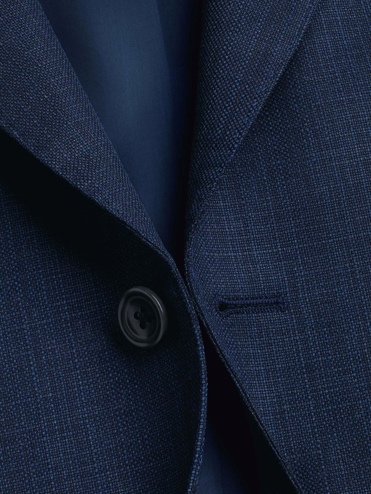 Charles Tyrwhitt Indigo Blue Slim Fit Italian Luxury Suit Jacket - Image 6 of 6