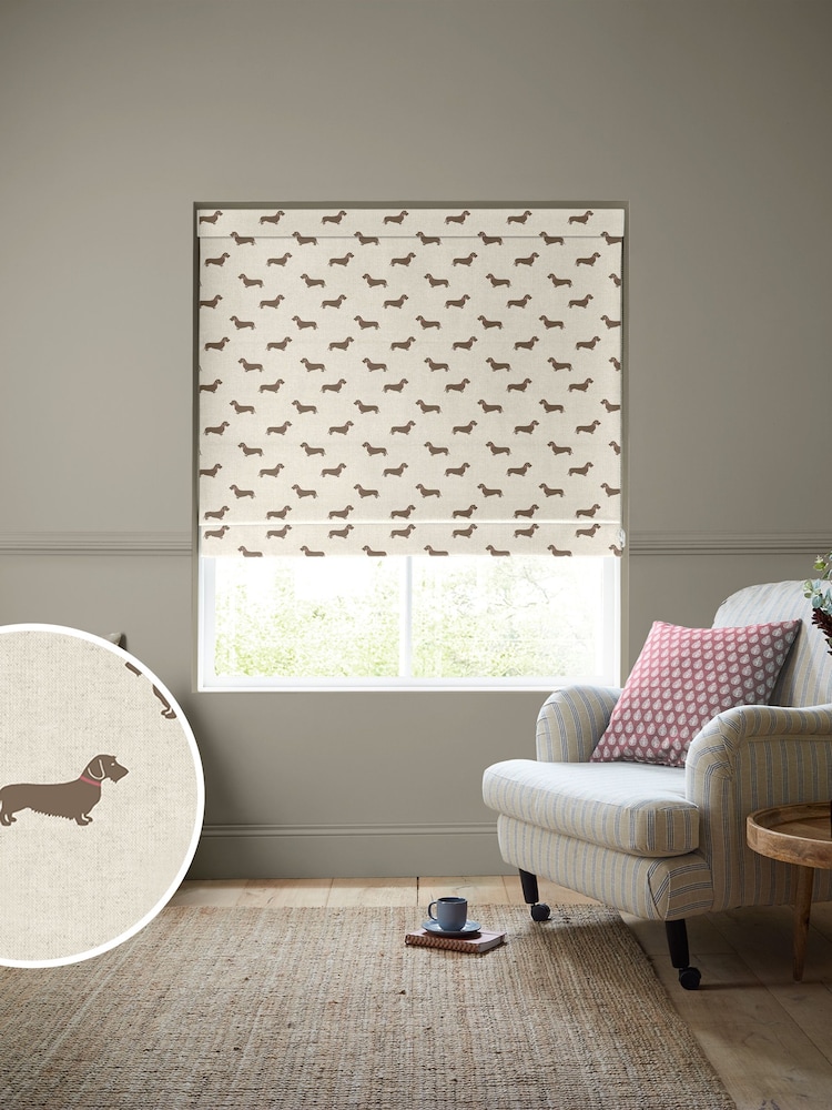 Emily Bond Natural 100% Cotton Basil Made to Measure Roman Blinds - Image 1 of 6