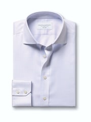 Charles Tyrwhitt Cornflower Blue Mini Tattersall Check Non-Iron Twill Shirt - Image 5 of 7