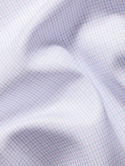 Charles Tyrwhitt Cornflower Blue Mini Tattersall Check Non-Iron Twill Shirt - Image 7 of 7