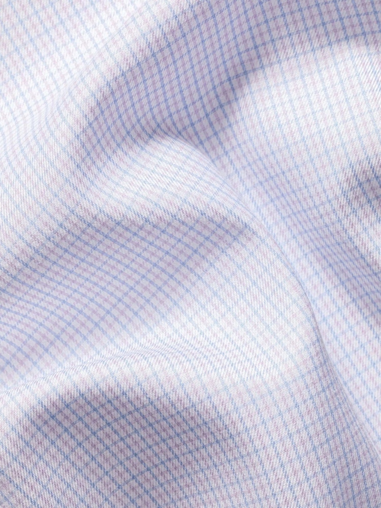 Charles Tyrwhitt Cornflower Blue Mini Tattersall Check Non-Iron Twill Shirt - Image 7 of 7 Charles Tyrwhitt Cornflower Blue Mini Tattersall Check Non-Iron Twill Shirt - Image 7 of 7