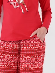 Joe Browns Red Leaping Bambi Jersey Pyjamas Set - Image 3 of 7