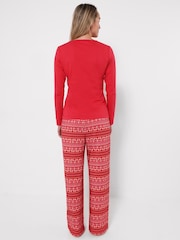 Joe Browns Red Leaping Bambi Jersey Pyjamas Set - Image 4 of 7