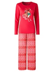 Joe Browns Red Leaping Bambi Jersey Pyjamas Set - Image 5 of 7