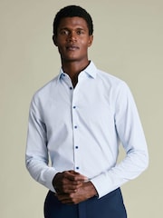 Ақ - Charles Tyrwhitt Non-iron Stretch Texture Slim Fit Shirt - 7суретінің 1 суреті
