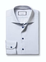 Ақ - Charles Tyrwhitt Non-iron Stretch Texture Slim Fit Shirt - 7суретінің 5 суреті