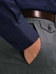 Көк - Charles Tyrwhitt Non-iron Stretch Texture Slim Fit Shirt - 6суретінің 3 суреті