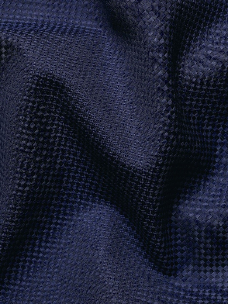 Көк - Charles Tyrwhitt Non-iron Stretch Texture Slim Fit Shirt - 6суретінің 6 суреті