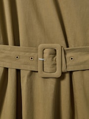 Reiss Khaki Demi Off The Shoulder Belted Midi Dress - Image 6 of 6