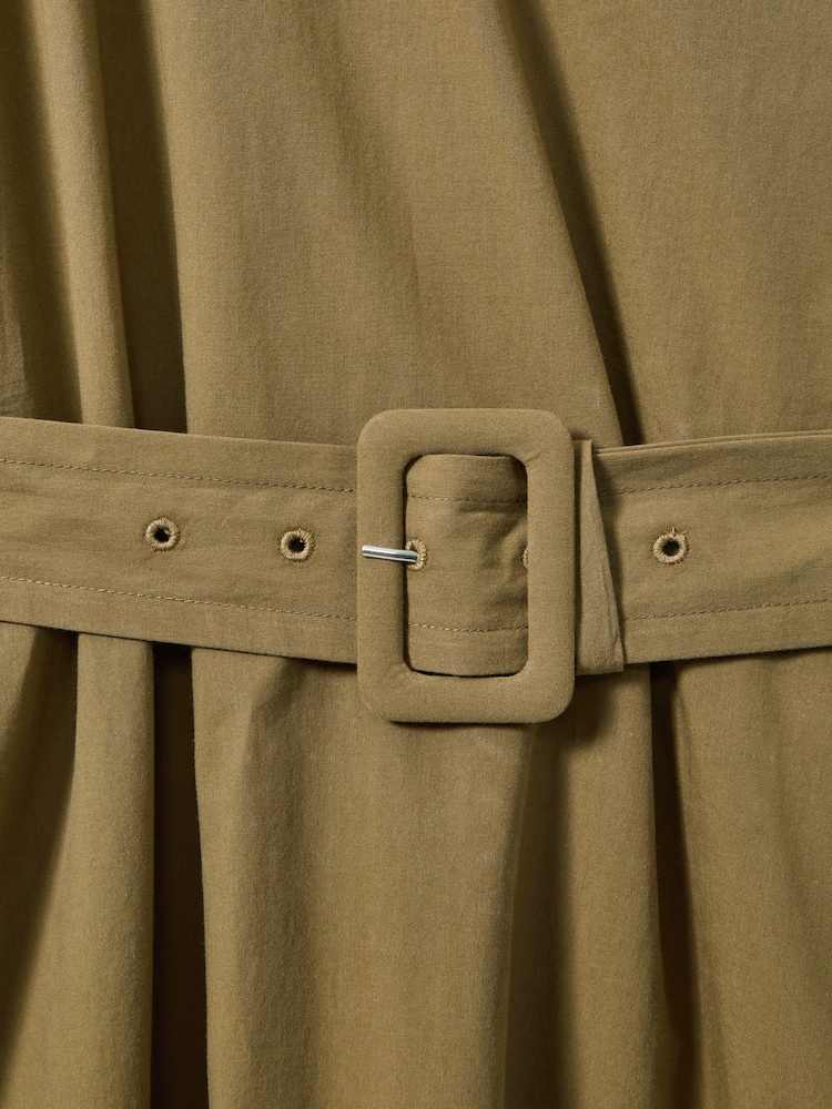 Reiss Khaki Demi Off The Shoulder Belted Midi Dress - Image 6 of 6