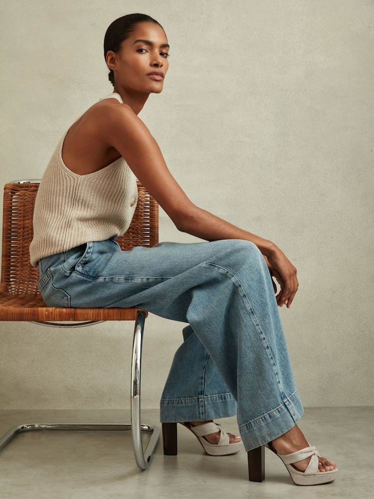 Reiss Natural Heidi Raffia Platform Heels - Image 2 of 5