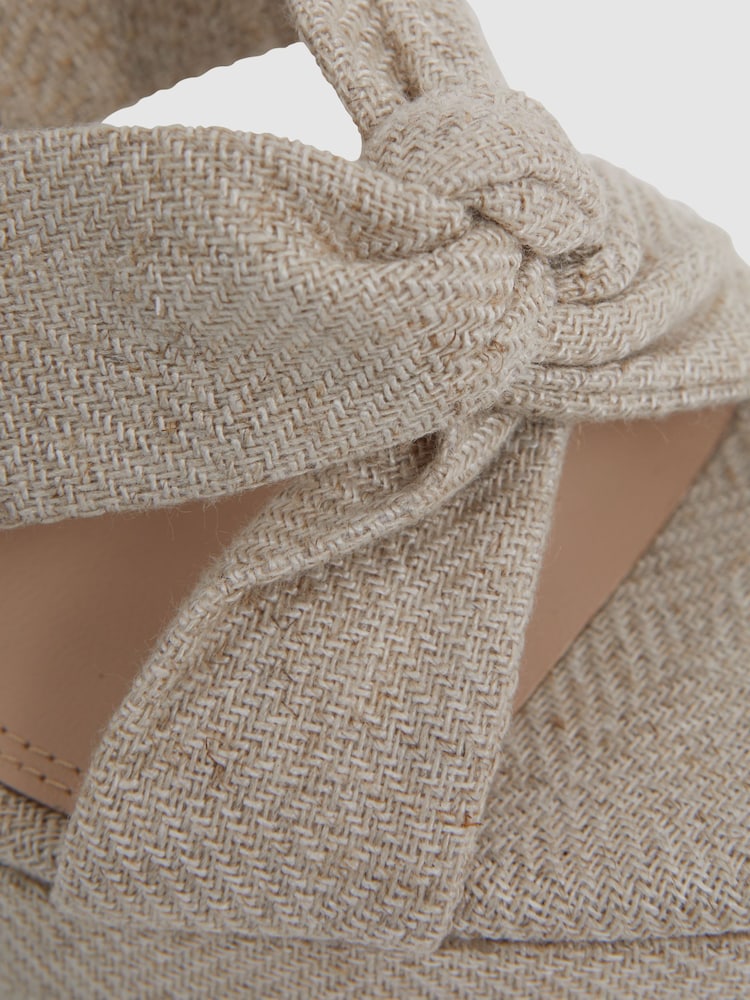 Reiss Natural Heidi Raffia Platform Heels - Image 5 of 5