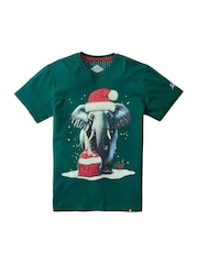 Joe Browns Green Festive Elephant T-Shirt - Image 5 of 5