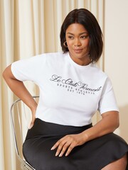 Curves Like These White Le Club Short Sleeve Graphic T-Shirt - Image 1 of 4