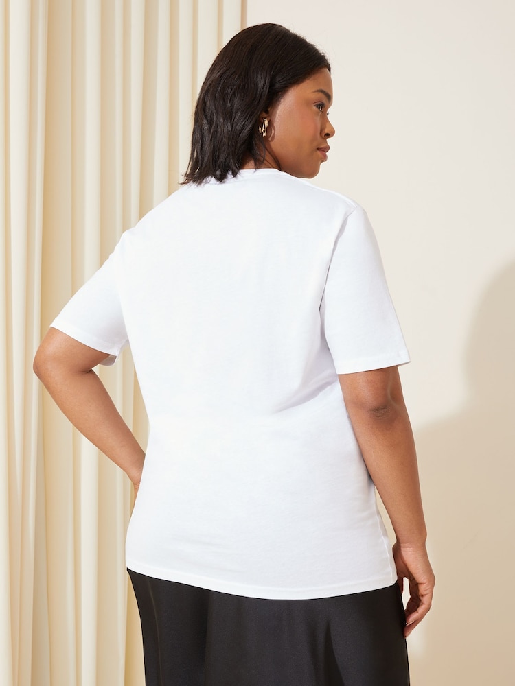 Curves Like These White Le Club Short Sleeve Graphic T-Shirt - Image 4 of 4 Curves Like These White Le Club Short Sleeve Graphic T-Shirt - Image 4 of 4