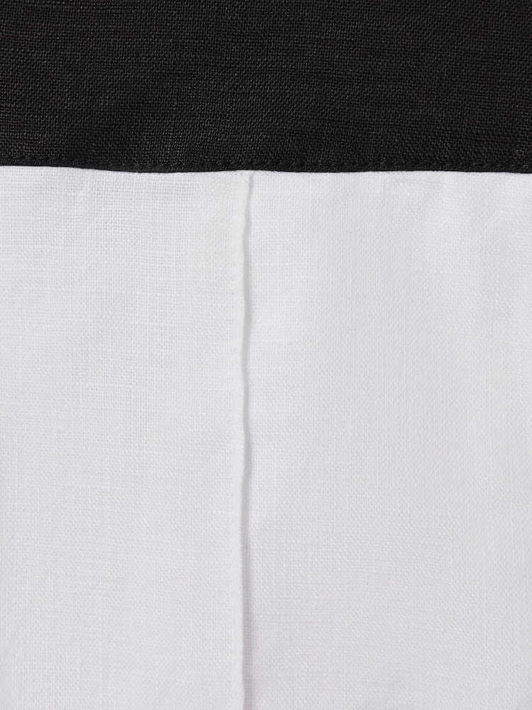Reiss White/Navy Rebecca Linen Colourblock Shorts - Image 7 of 7
