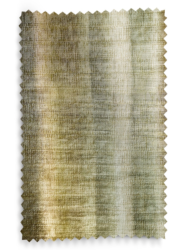 Green Stripe Ombre Textured Eyelet Lined Curtains - Image 5 of 5