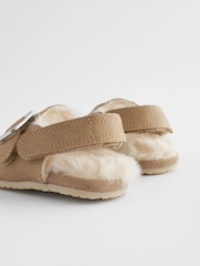 Neutral Faux Fur Lined Baby Clog Shoes (0-18mths) - Image 6 of 6