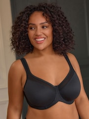 Black F-K Ultimate Support Cotton Minimiser Padded Strap Bra - Image 1 of 10