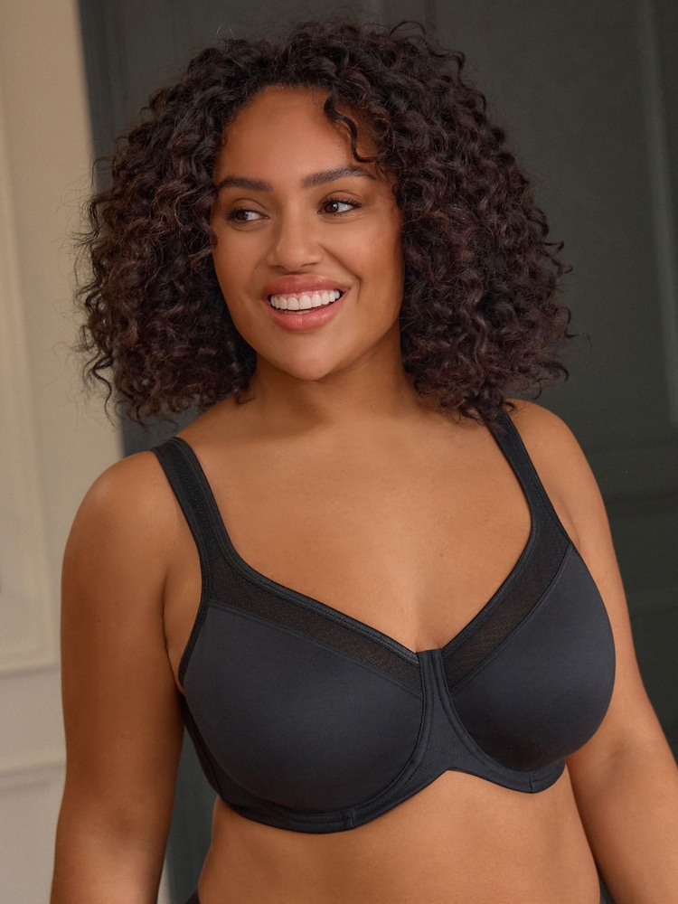 Black F-K Ultimate Support Cotton Minimiser Padded Strap Bra - Image 1 of 10