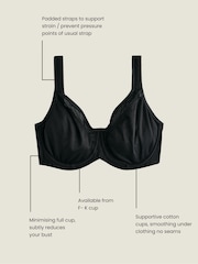 Black F-K Ultimate Support Cotton Minimiser Padded Strap Bra - Image 4 of 10