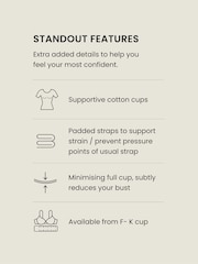 Black F-K Ultimate Support Cotton Minimiser Padded Strap Bra - Image 5 of 10