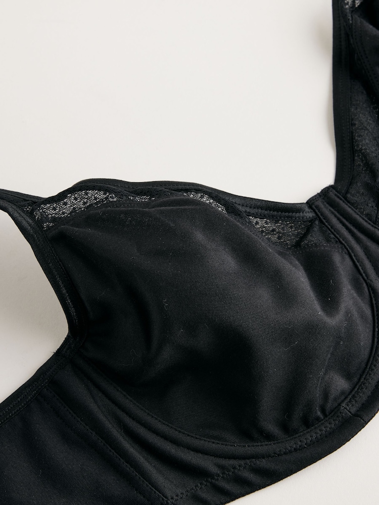Black F-K Ultimate Support Cotton Minimiser Padded Strap Bra - Image 9 of 10