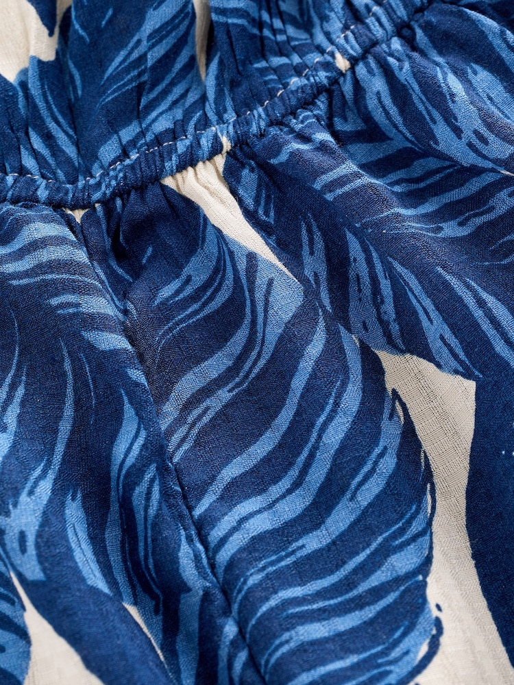 Blue Floral Frill Playsuit - Image 6 of 6 Blue Floral Frill Playsuit - Image 6 of 6