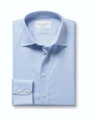 Charles Tyrwhitt Prince Of Wales-rutet strykefri twill-skjorte med smal passform - Bilde 1 av 5