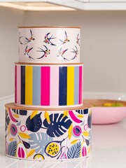 Navigate Pink Guatemala Set of 3 Nesting Tins - Image 1 of 3