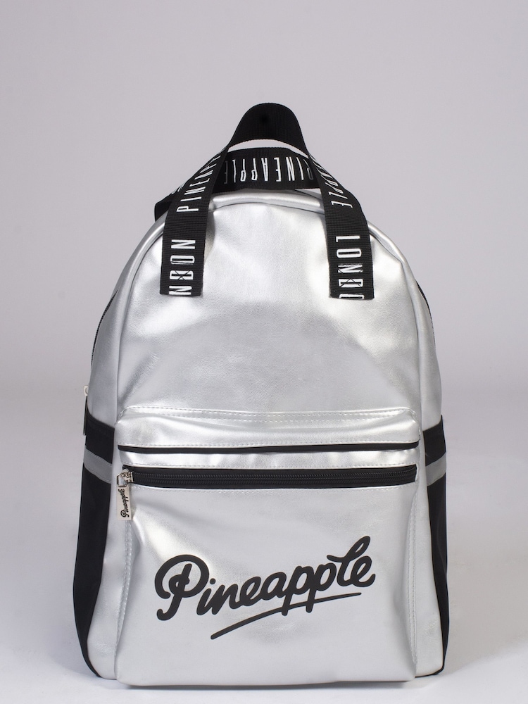 Pineapple Silver Retro Logo Pocket Backpack - Image 1 of 4 Pineapple Silver Retro Logo Pocket Backpack - Image 1 of 4