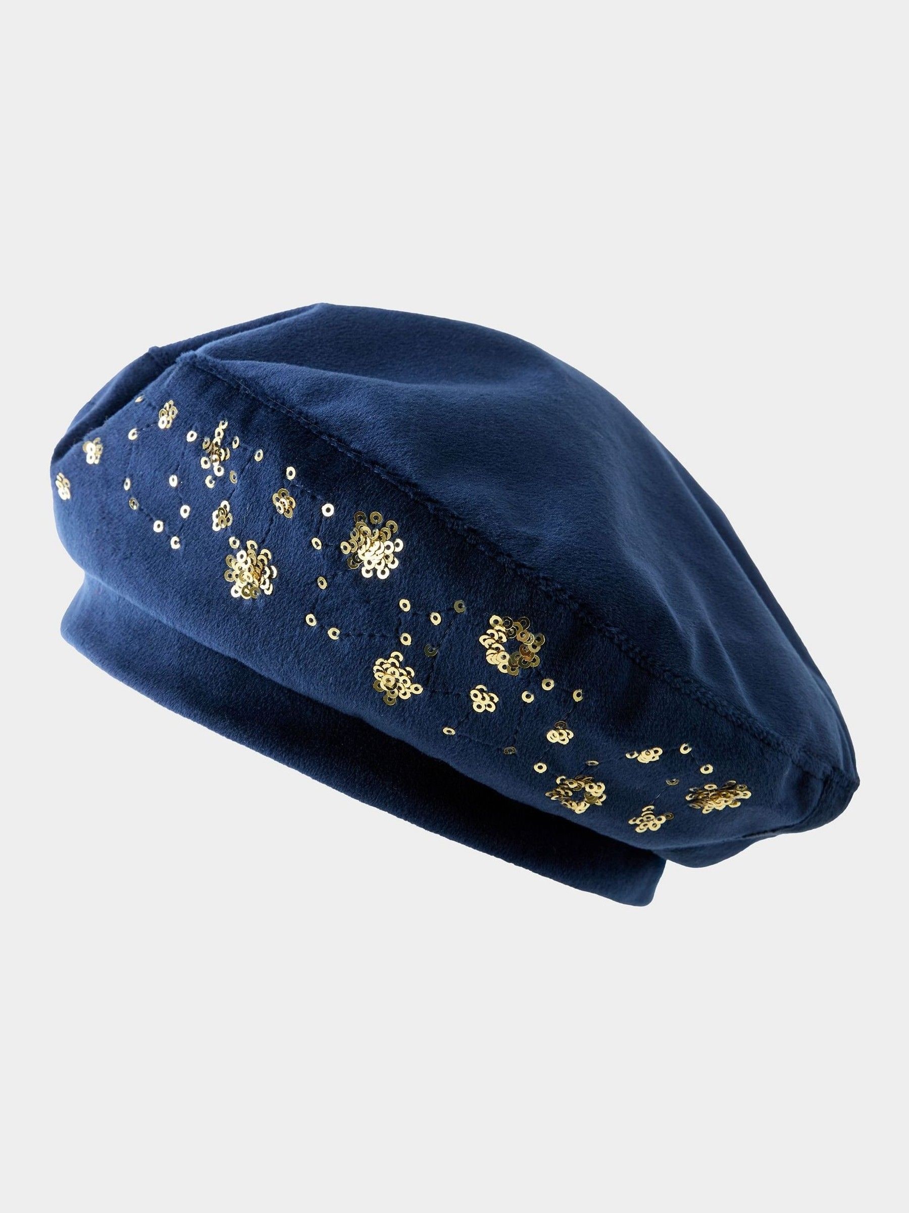 Joe Browns Women's Navy Velvet Starry Night Beret - Image 2