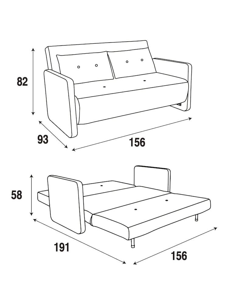 MADE.COM Pebble Grey Haru 2 Seater Sofa Bed - Image 8 of 8