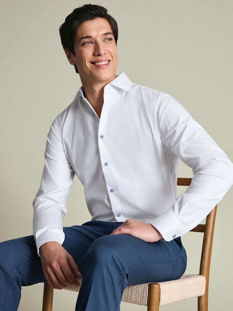 Charles Tyrwhitt Non-Iron Stretch Geometric Printed Trim Slim Fit Shirt - Slika 2 od 8 Charles Tyrwhitt Non-Iron Stretch Geometric Printed Trim Slim Fit Shirt - Slika 2 od 8