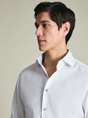 Charles Tyrwhitt Non-Iron Stretch Geometric Printed Trim Slim Fit Shirt - Slika 3 od 8