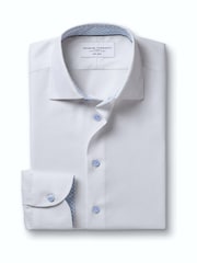 Charles Tyrwhitt Non-Iron Stretch Geometric Printed Trim Slim Fit Shirt - Slika 6 od 8