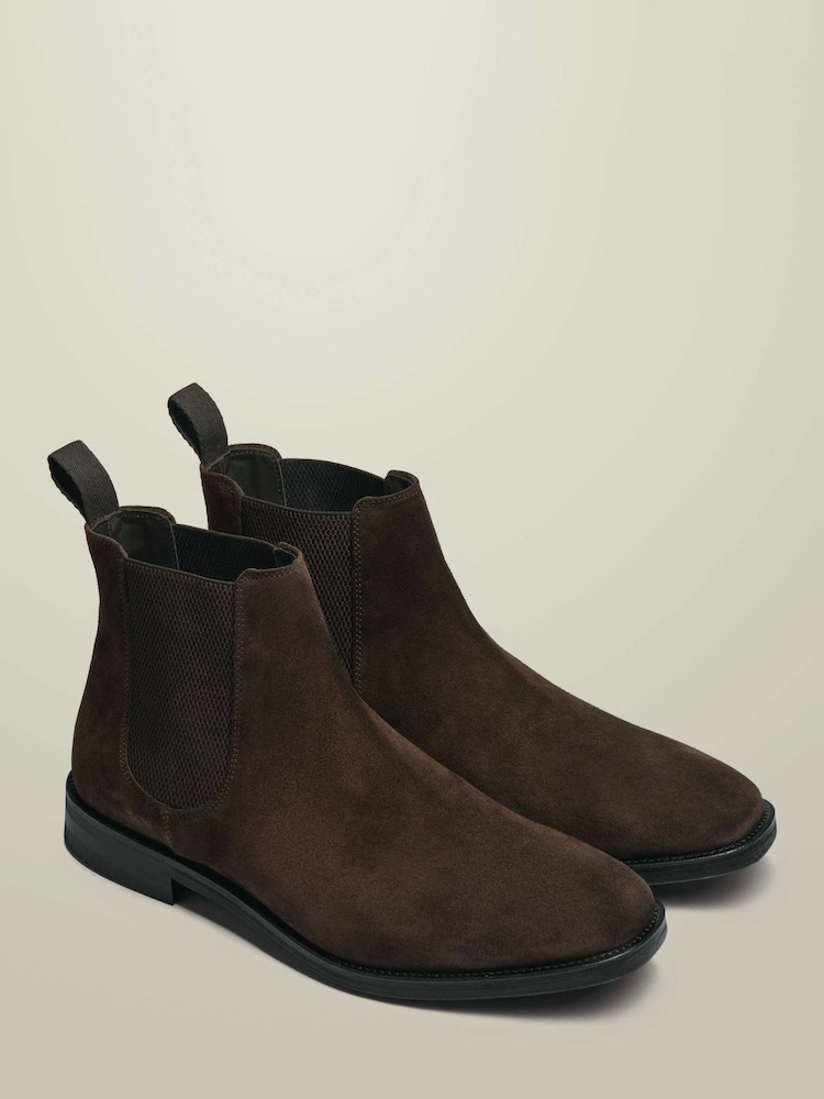 Marrón chocolate - Botas Chelsea de cuero de Charles Tyrwhitt - Imagen 2 de 4