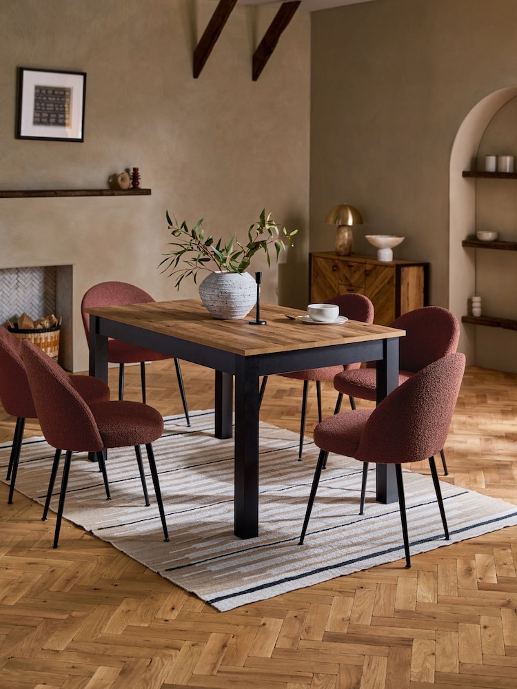 Dark Bronx Oak Effect Rectangle 6 to 10 Seater Extending Dining Table - Image 1 of 14