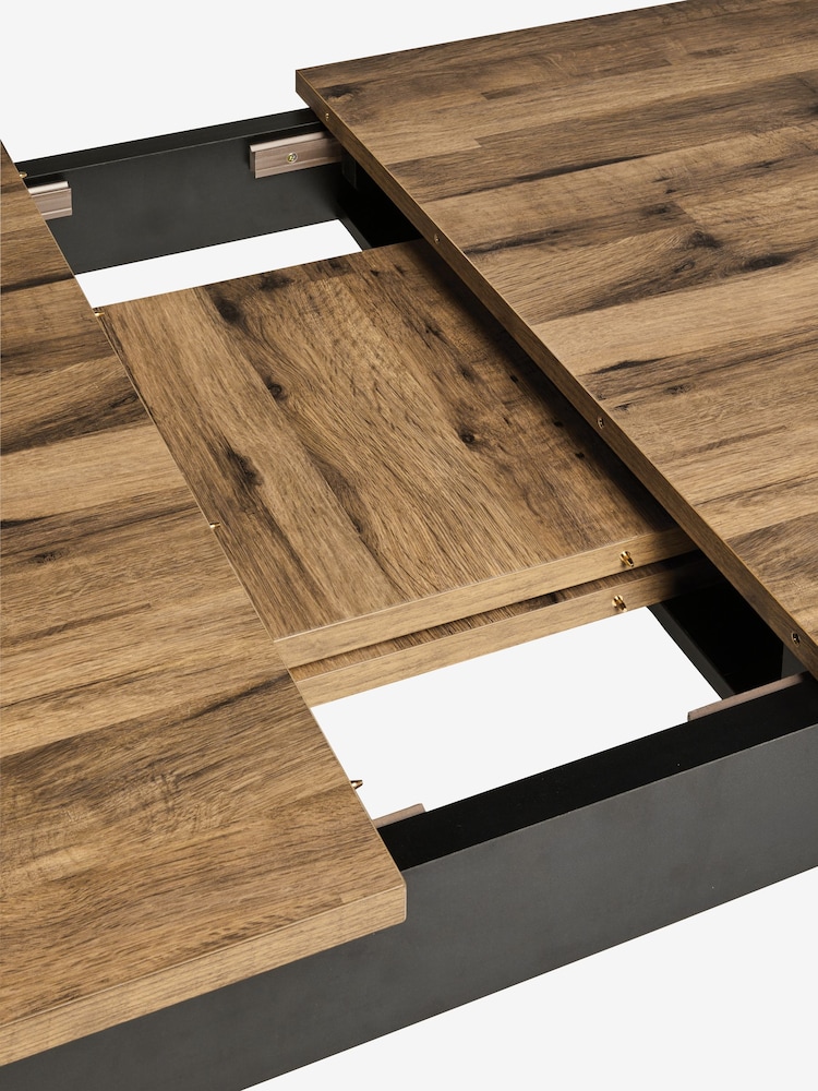 Dark Bronx Oak Effect Rectangle 6 to 10 Seater Extending Dining Table - Image 13 of 13