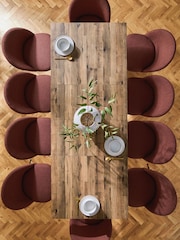 Dark Bronx Oak Effect Rectangle 6 to 10 Seater Extending Dining Table - Image 3 of 14