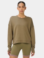Sweaty Betty Brown After Class Crop Sweatshirt - Image 1 of 4